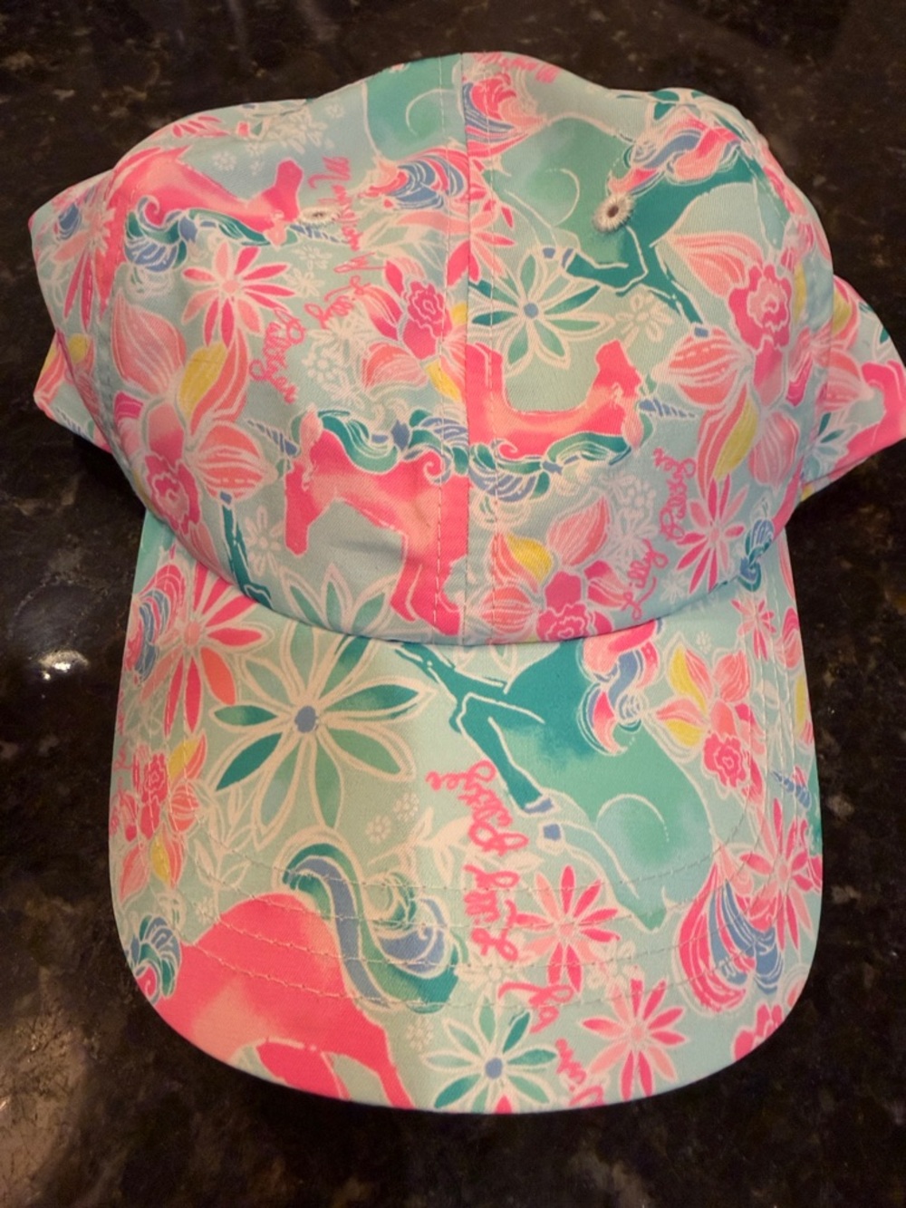 Lilly Pulitzer Hot Pink Trim Floral-Pattern Cap